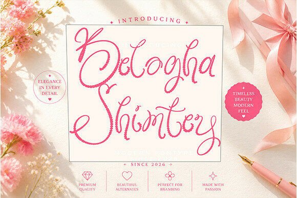 Beloga Shimtey: A Script Font for Editorial Elegance